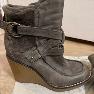 Alberto Fermani Gray Wedge Boots